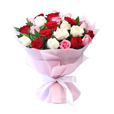 "25 Mixed Roses flower bunch - Click here to View more details about this Product